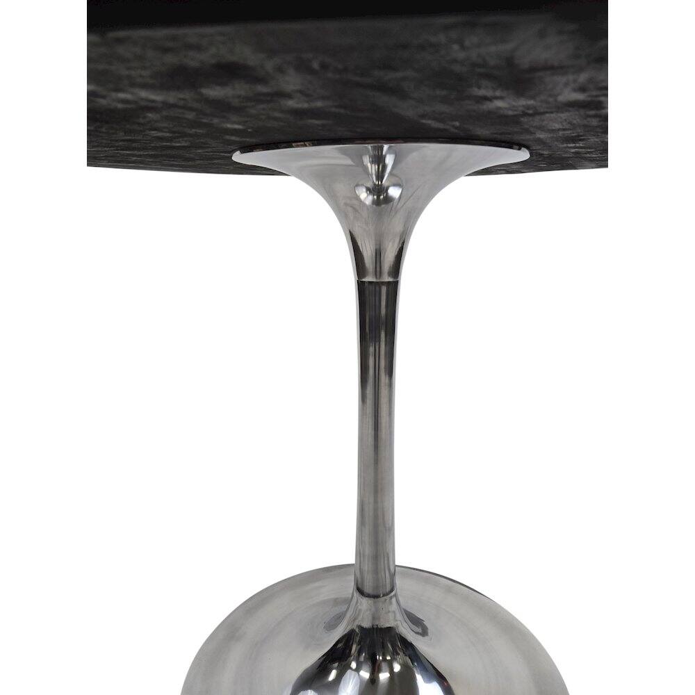 Alt View 4. Carolina Chair & Table - Alden Wood Top 40" Round Dining Table - Warm Black Top - Chrome Base - Black.