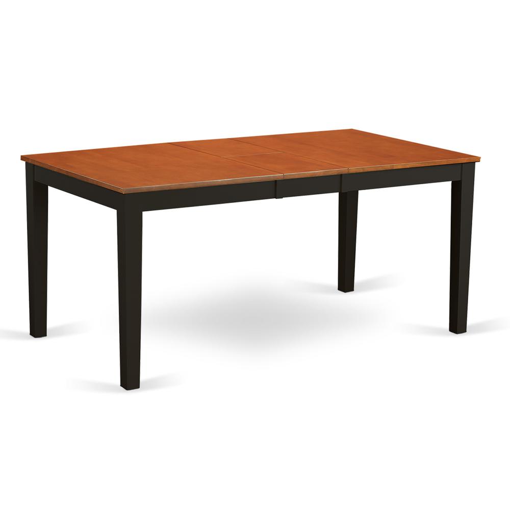Angle. East West Furniture - NICO7-BLK-C 7 Pc Dining room set-Kitchen Tables Plus 6 Kitchen Chairs - Black & Cherry.