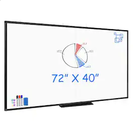 HOMLUX - Bulletin Boards Dry Erase 72x40, Large Whiteboard Dry Erase Boards, Aluminum Presentation Wall-Mounted Marker Board - Black