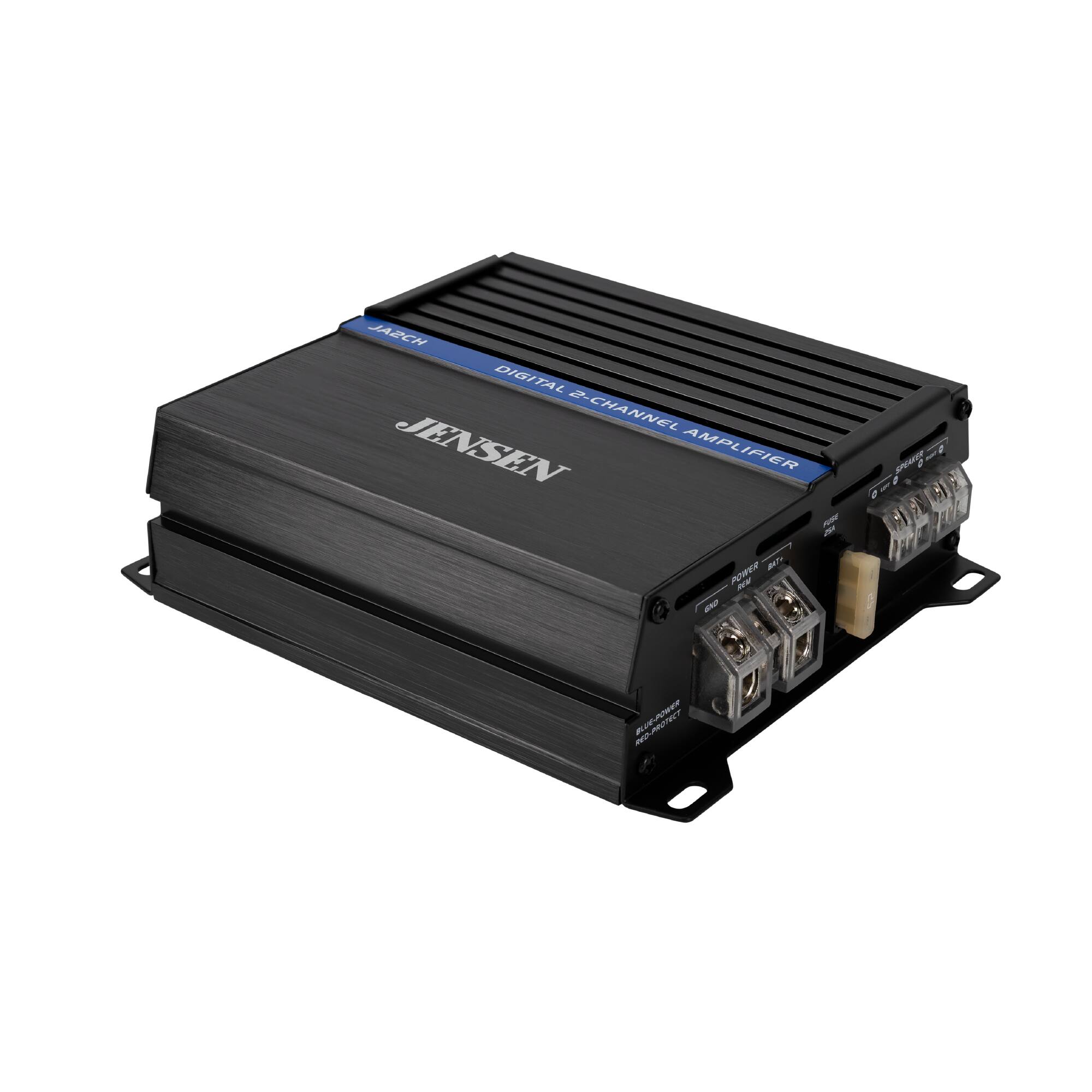 Jensen - JA Series Class-D 2-Channel Car Amplifier | 600W Peak, 80W RMS | Truck, ATV & Golf Cart | CTA-2006-D Certified - Black