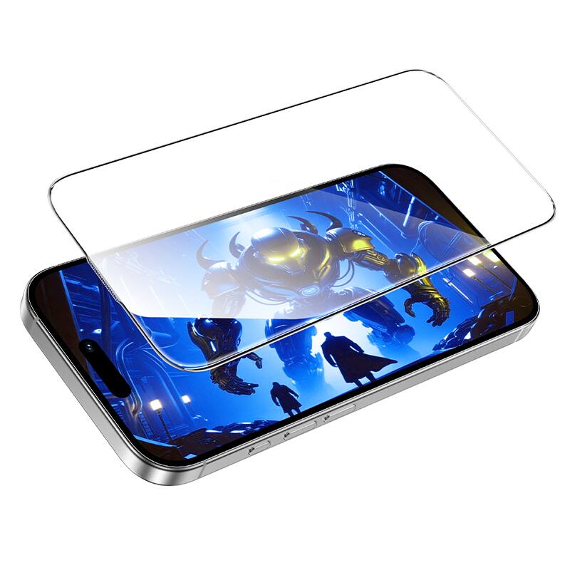 Left. hoco. - Bear Shield Corning Glass Screen Protector for Apple iPhone 16 Pro and iPhone 17, 2-Pack - Clear.