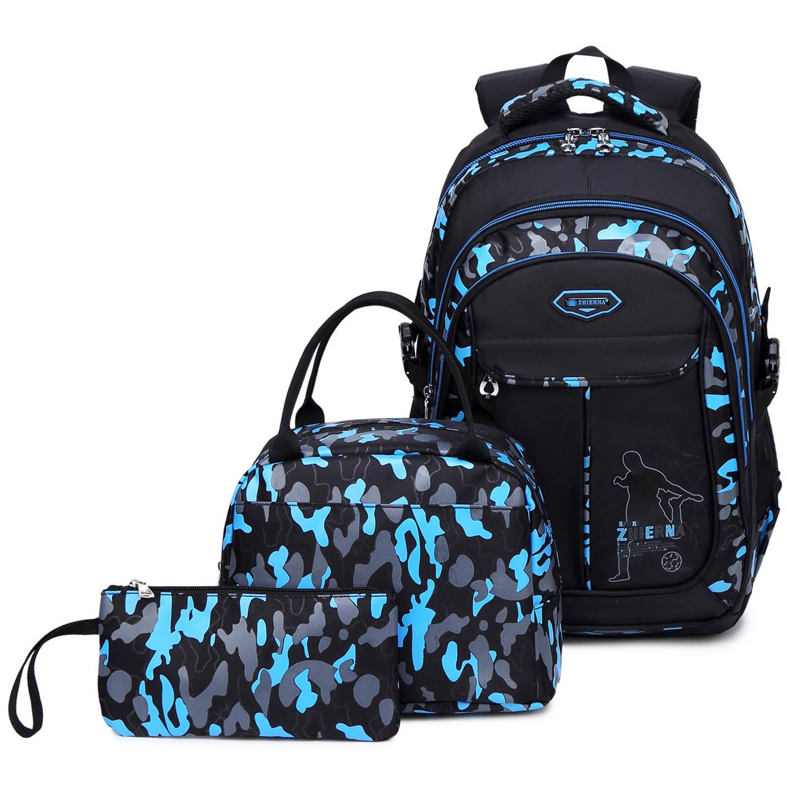 Pacoar Cade School Backpack For Cool Camouflage Bookbags With Lunch Box ...
