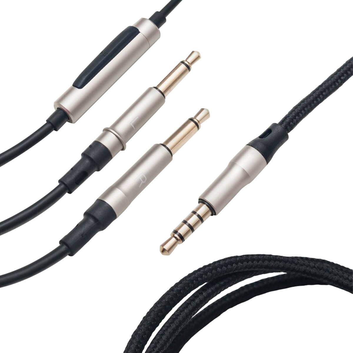 Front. Meze Audio - Meze Audio Mono 3.5mm 99 Series Silver Standard Headphone Cable with Microphone - 3.9 ft. - Silver.