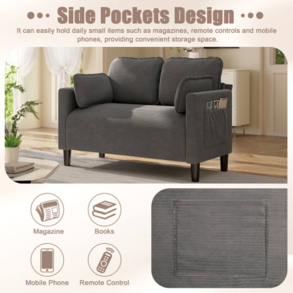... Side Pockets Design ... It can easily hold daily small items such as magazines, remote controls and mobile phones, providing convenient storage space. Magazine Books Mobile Phone Remote Control
