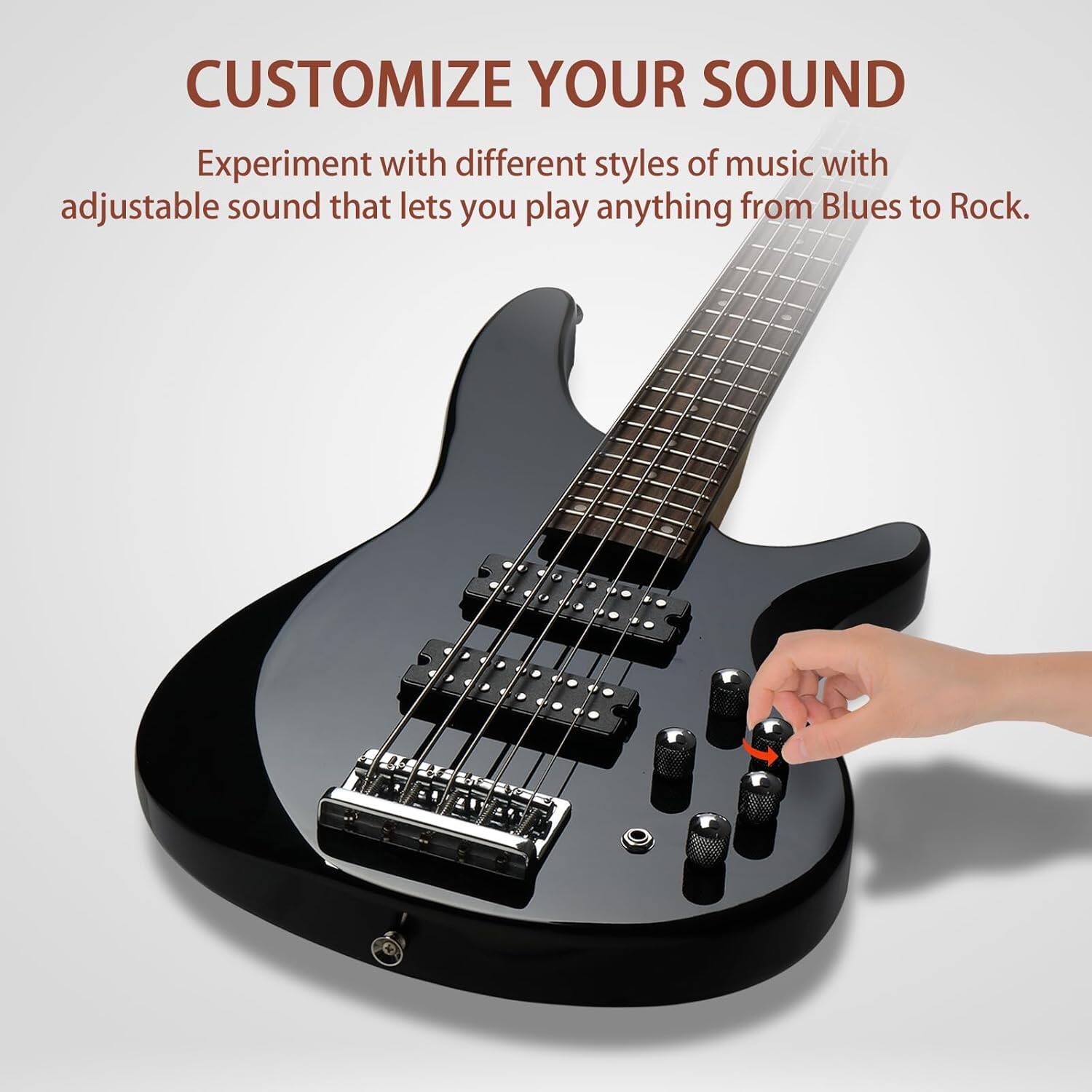 CUSTOMIZE YOUR SOUND

Experiment with different styles of music with adjustable sound that lets you play anything from Blues to Rock.
