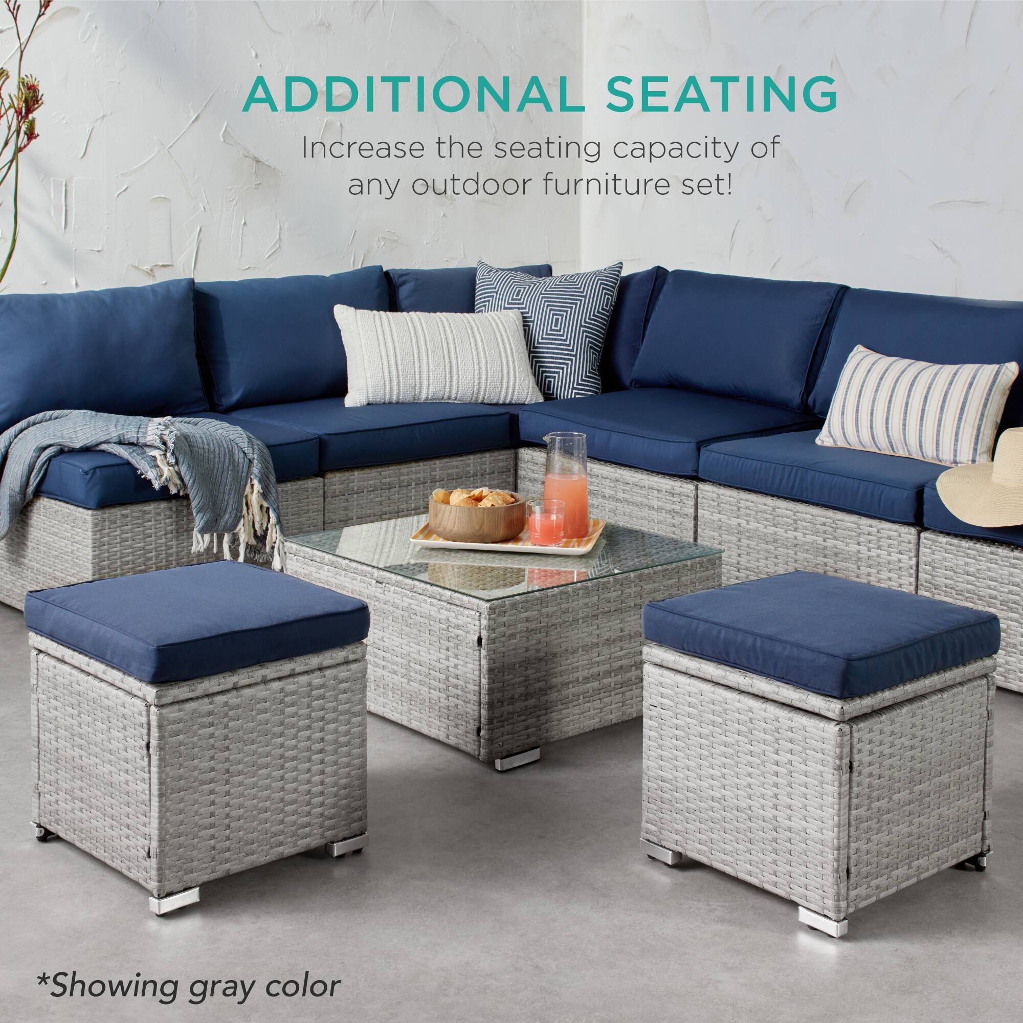 ADDITIONAL SEATING  
Increase the seating capacity of any outdoor furniture set!  

*Showing gray color