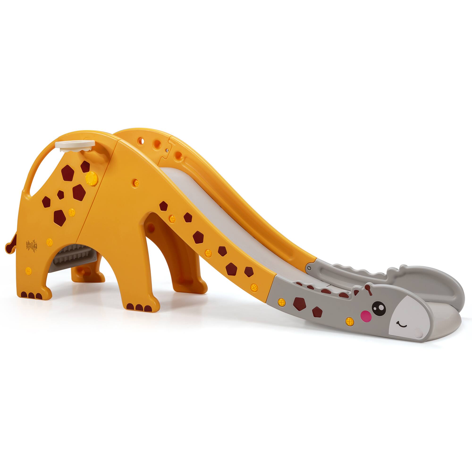 Alt View 3. Gymax - Gymax 3 in 1 Kids Climber Slide Play Set w/ Basketball Hoop Indoor Outdoor Yellow - Yellow.