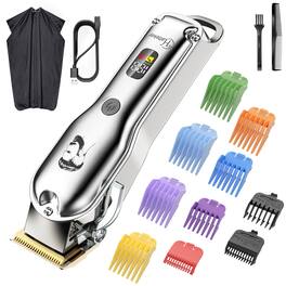 HATTEKER - Hair Clippers for Men, Cordless Beard Trimmer, IPX7 Waterproof, 10 Guide Combs, 300-Minute Runtime
