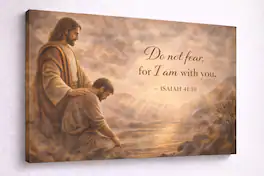 FC Design - Large Warm Faith Comfort Canvas 24x36" Ready-to-Hang Religious Art Painting Home Wall Decor Gift - MultiColor