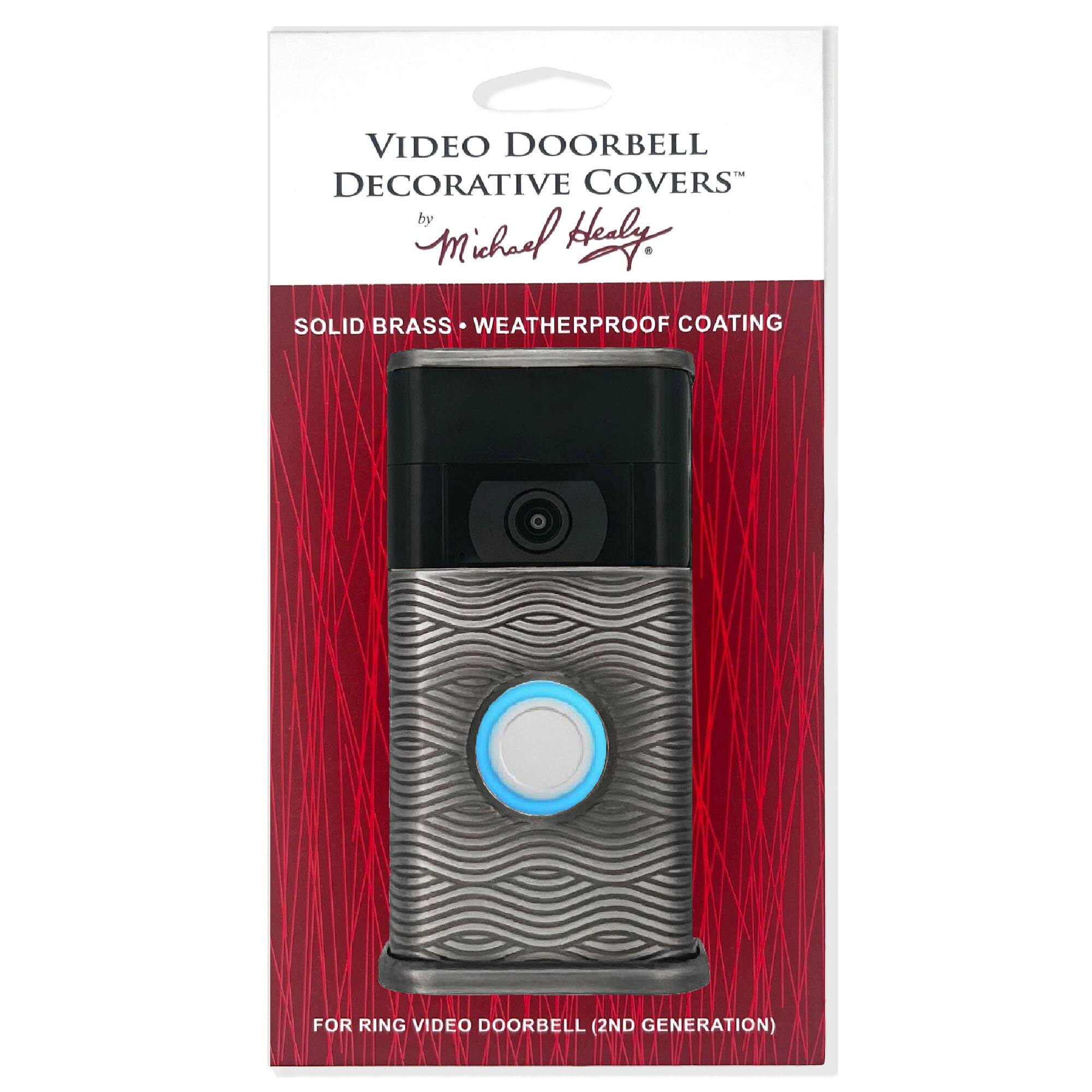 VIDEO DOORBELL DECORATIVE COVERS  
by Michael Healy  

SOLID BRASS • WEATHERPROOF COATING  

FOR RING VIDEO DOORBELL (2ND GENERATION)