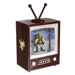 Evergreen Enterprises - Pittsburgh Penguins 8" Vintage TV Water Globe Lantern with Mascot - Brown