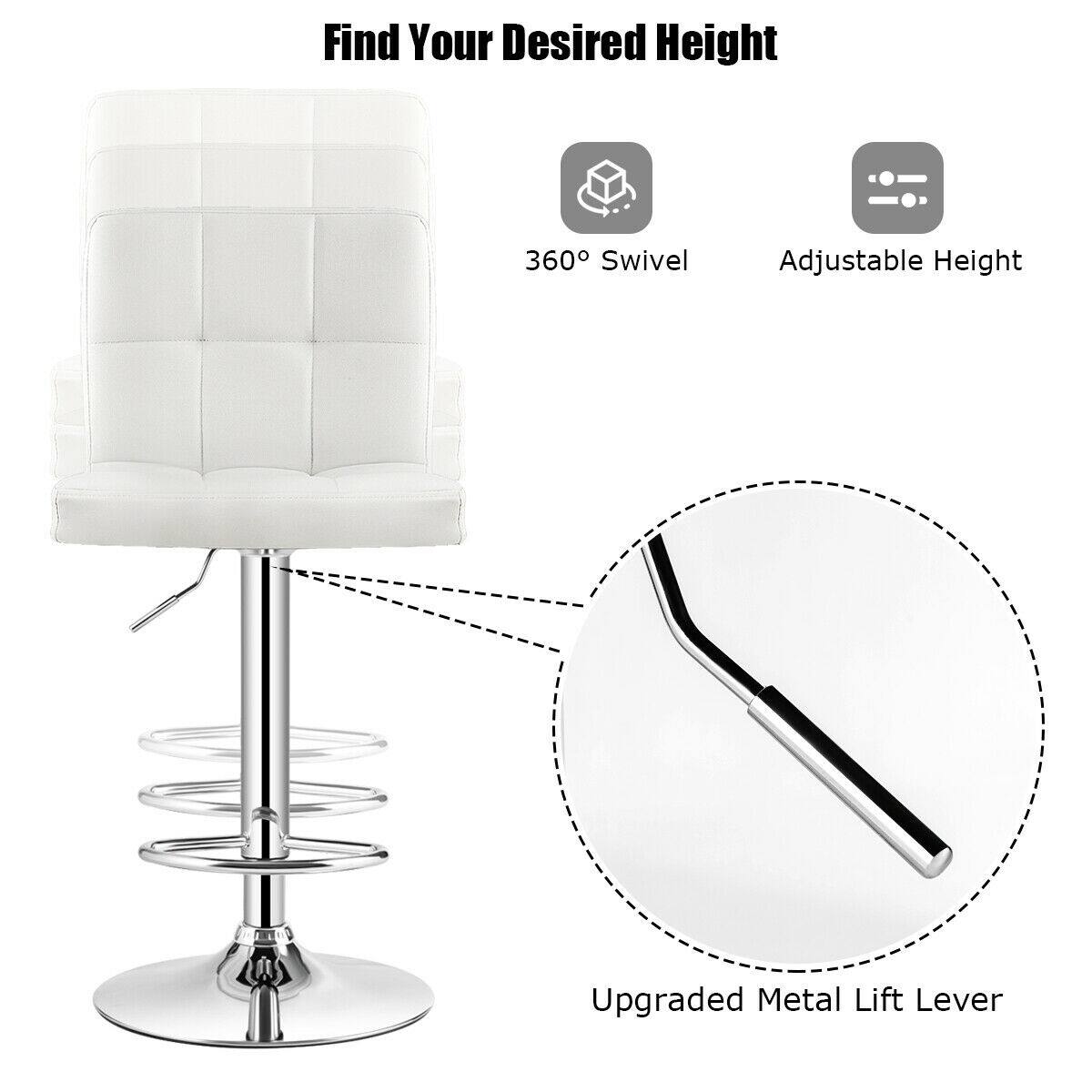 Find Your Desired Height, 360° Swivel, Adjustable Height, Upgraded Metal Lift Lever