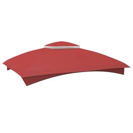 APRILSOUL - 10x12 FT Gazebo Canopy Replacement 2-Tier Outdoor Gazebo Cover Top Roof with Drainage Holes TOP ONLY Wine Red