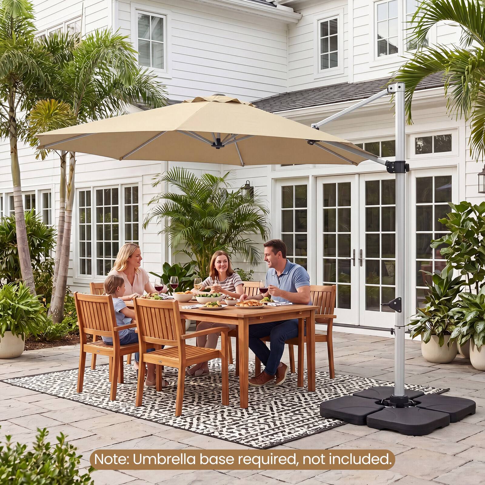 Note: Umbrella base required, not included.