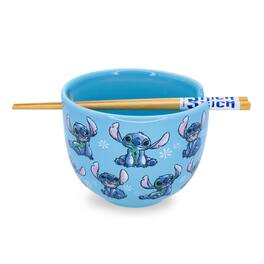 Silver Buffalo - Disney Lilo & Stitch 20-Ounce Ramen Bowl and Chopstick Set - Blue