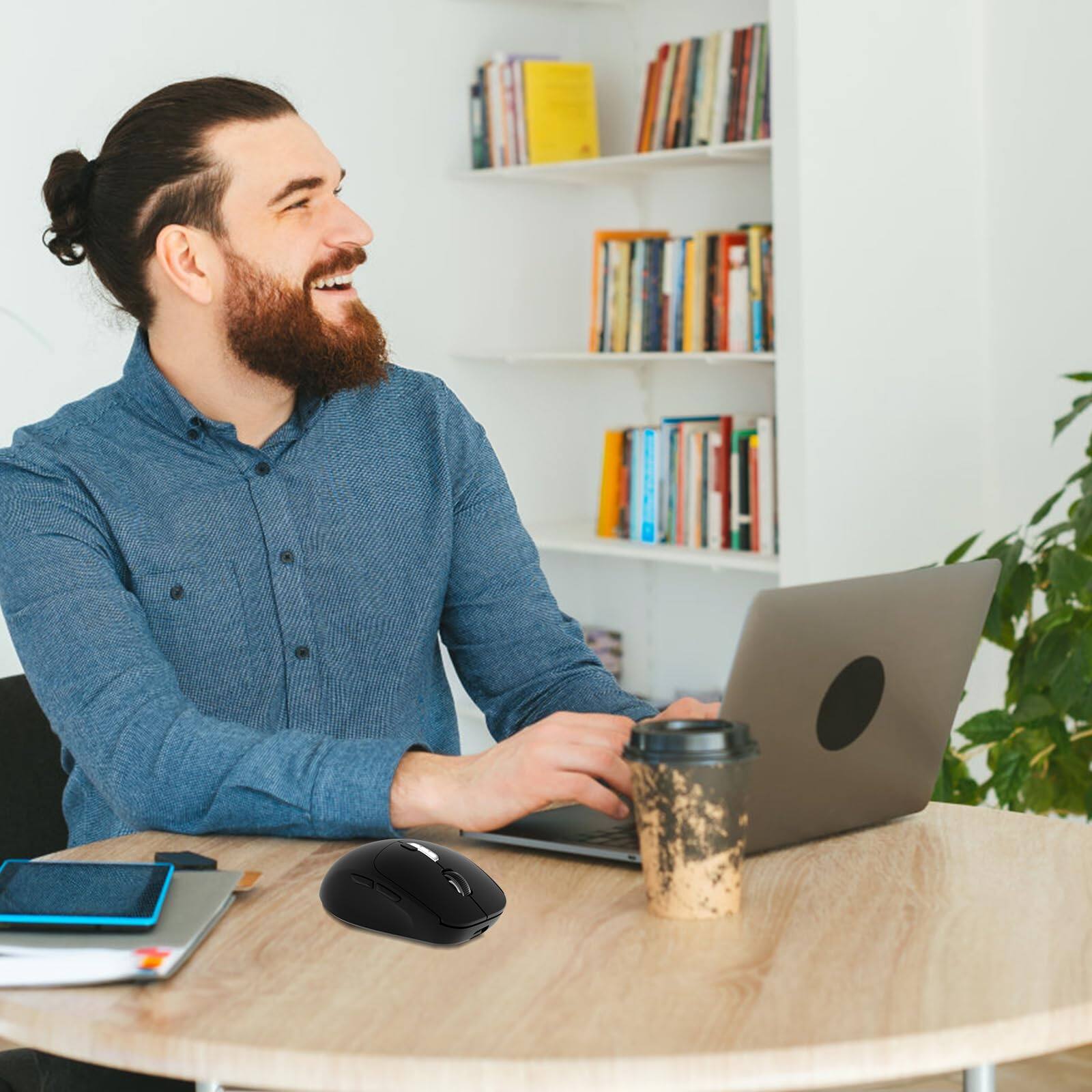 Alt View 3. Comfort Essence - Wireless Mouse For Laptop Portable Computer With Usb Receiver & C Adapter Rechargeable Pc Tablet Chromebook - Default.