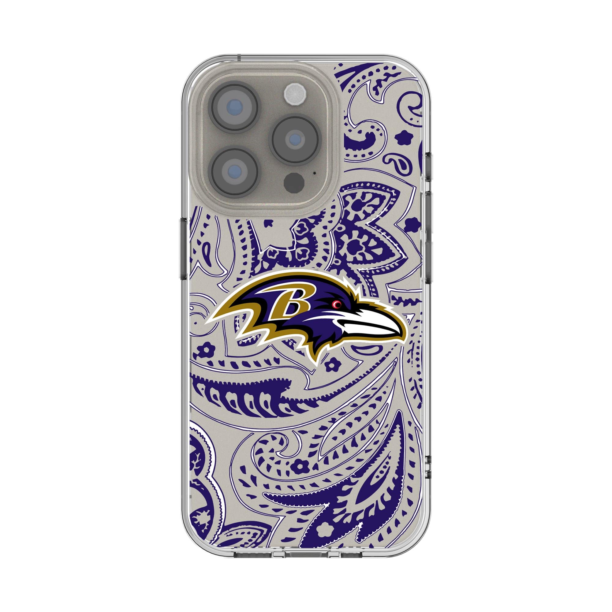 Keyscaper - NFL - Baltimore Ravens iPhone Clear Paisley Design Case - 14 - Multicolor