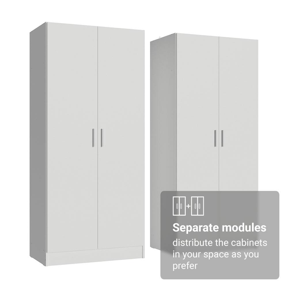 Separate modules distribute the cabinets in your space as you prefer