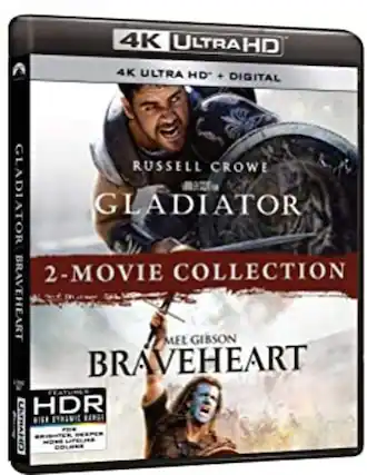 Front. Gladiator / Braveheart 2-Movie Collection - 4K Blu-Ray.