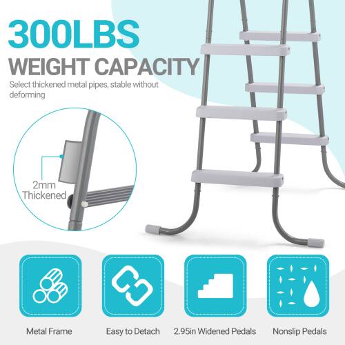 300LBS WEIGHT CAPACITY  
Select thickened metal pipes, stable without deforming  

2mm Thickened Metal Frame  
Easy to Detach  
2.95in Widened Pedals  
Nonslip Pedals