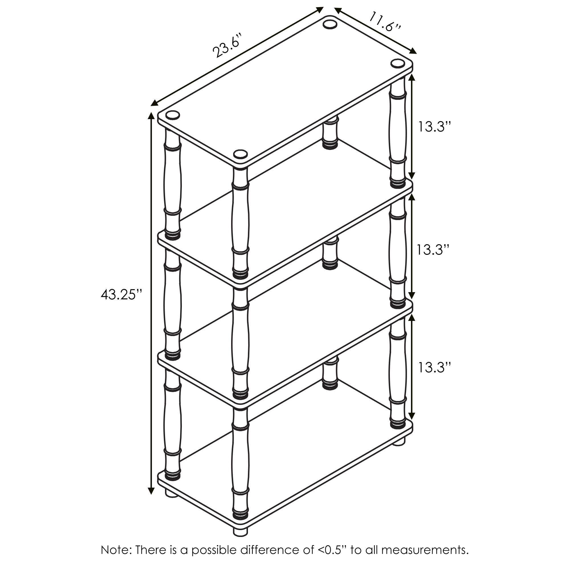 23.6"  
11.6"  
13.3"  
13.3"  
43.25"  
13.3"  

Note: There is a possible difference of <0.5" to all measurements.