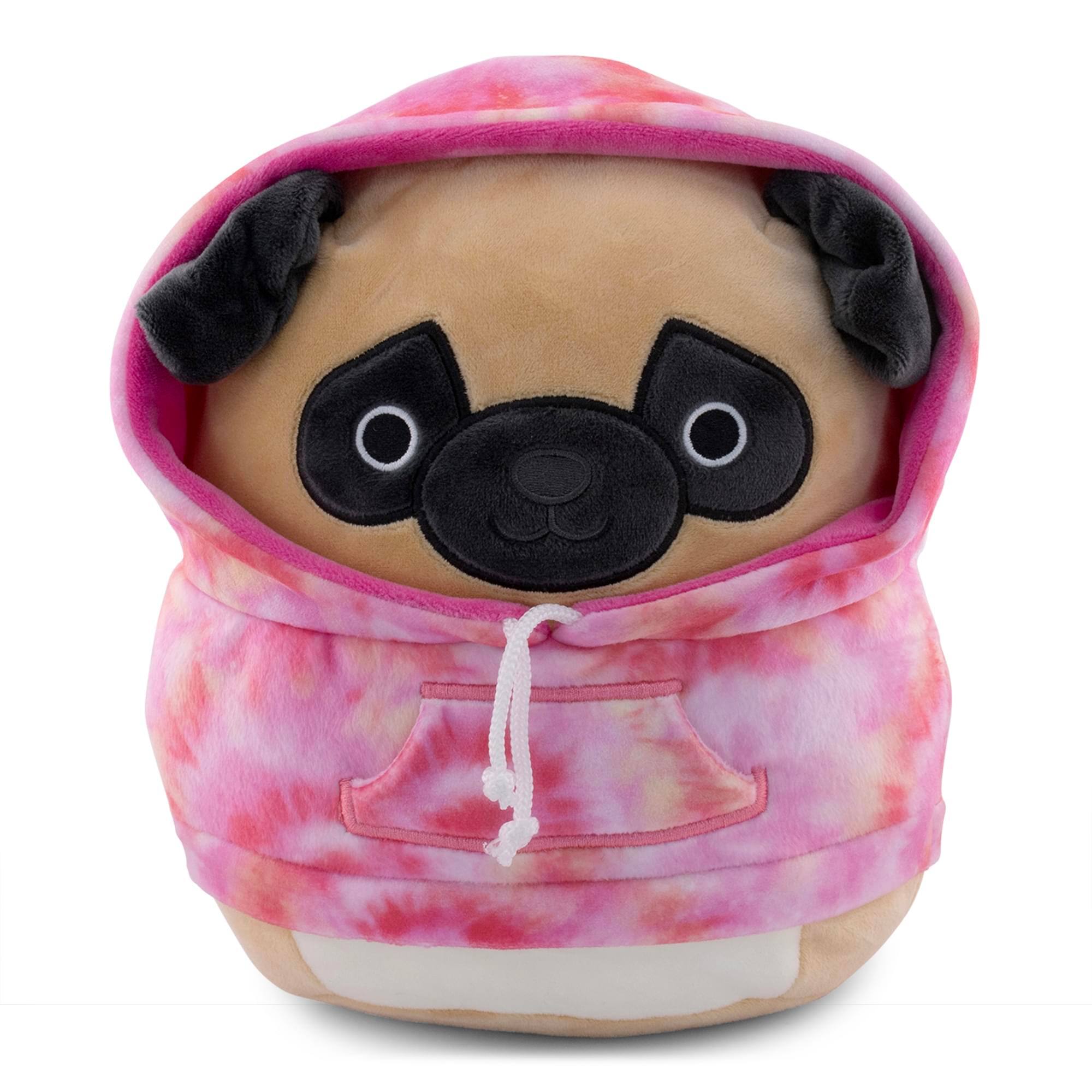 Alt View 1. Kellytoy - Squishmallows Hoodie Squad 8 Inch Plush | Prince The Pug - Multi-Color.