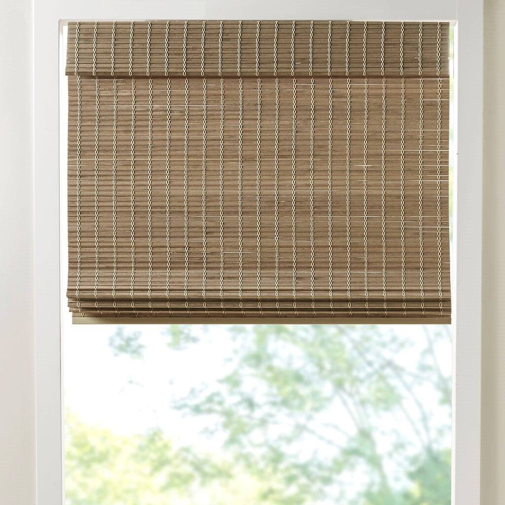 Alt View 8. BreeBe - Bamboo Light Filtering Roman Shade 64'L - Natural Ash.