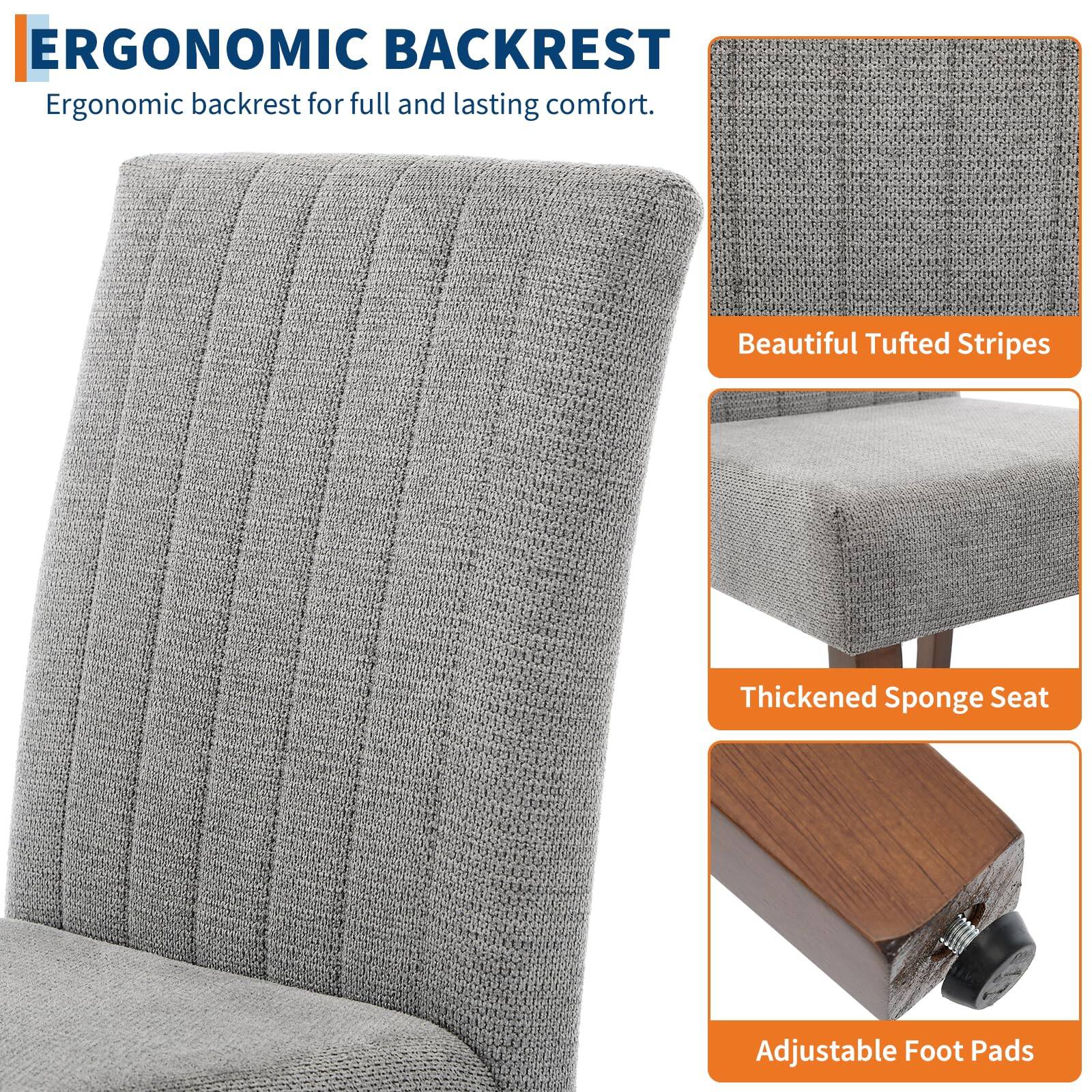 ERGONOMIC BACKREST  
Ergonomic backrest for full and lasting comfort.

Beautiful Tufted Stripes

Thickened Sponge Seat

Adjustable Foot Pads