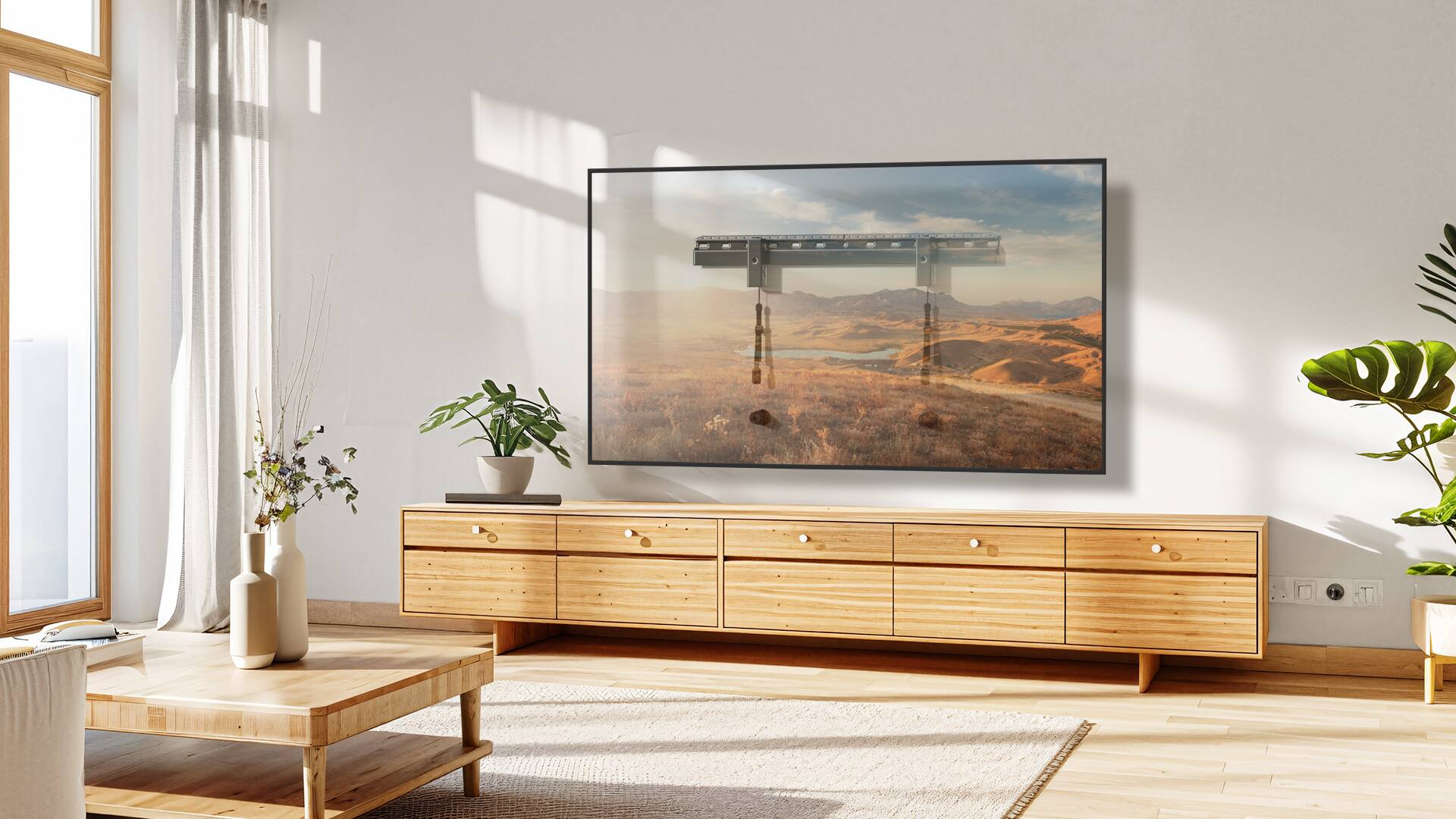 Alt View 10. ErgoAV - 42"-90″ Fixed TV Mount - Black.