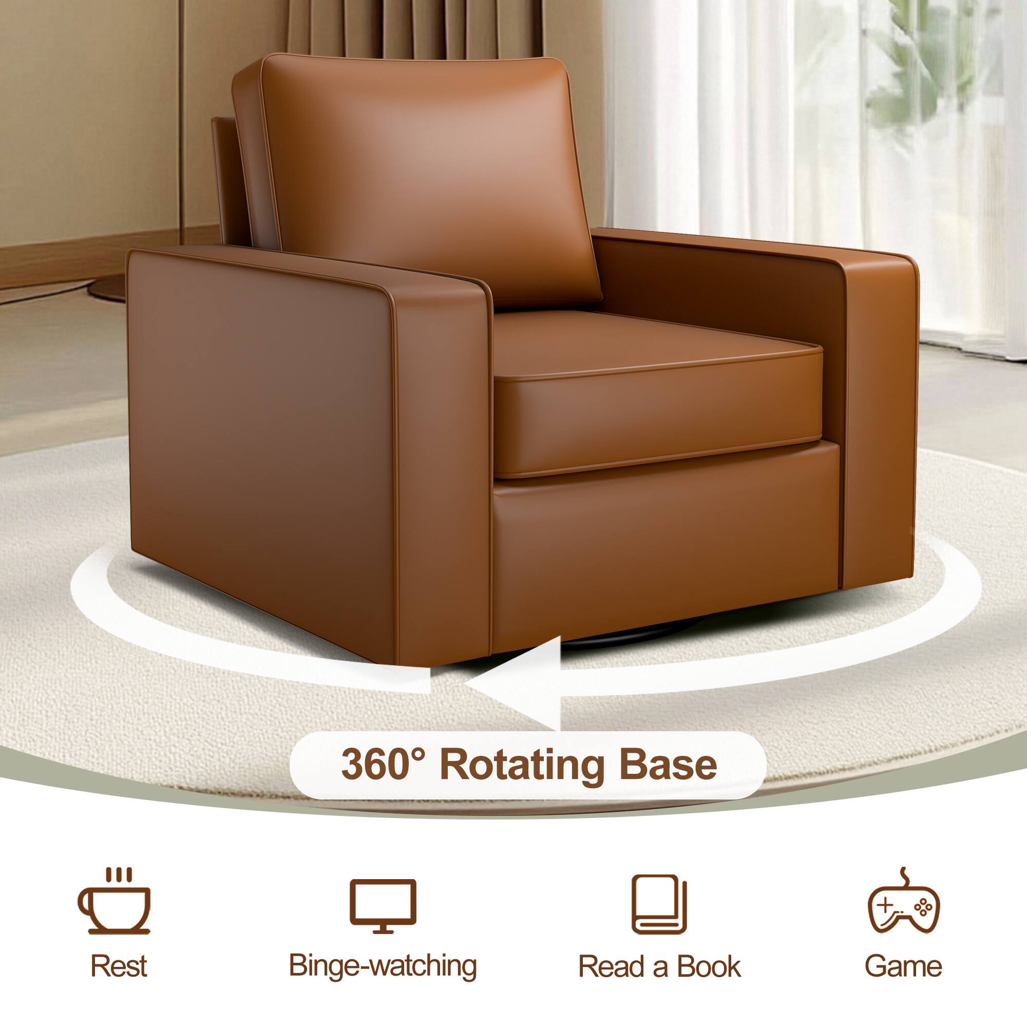 360° Rotating Base

- Rest
- Binge-watching
- Read a Book
- Game