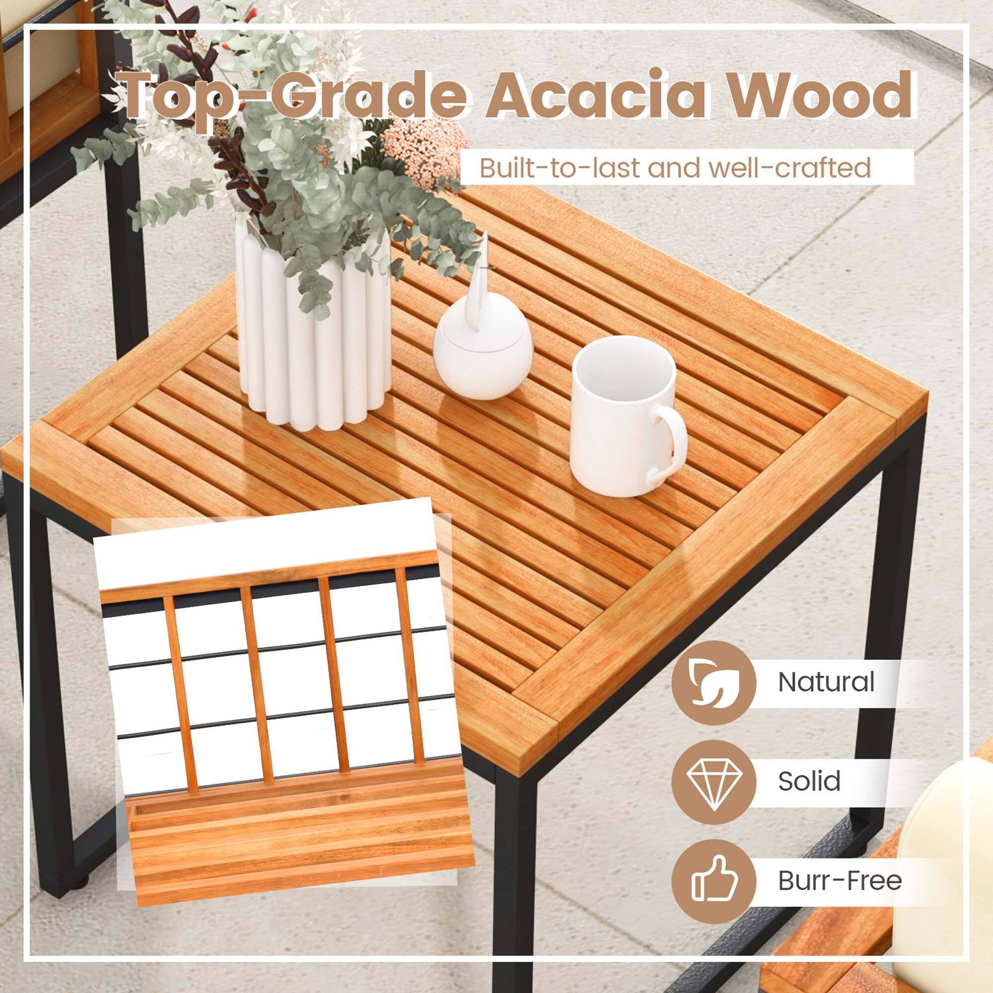 Top-Grade Acacia Wood Built-to-last and well-crafted Natural Solid Burr-Free