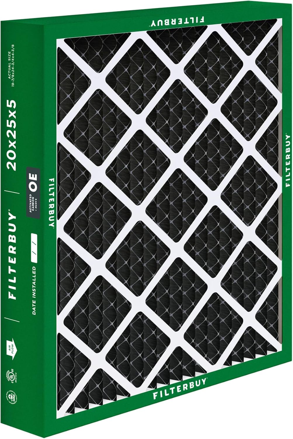 SIZE ACTUAL 8/E-X/SVZX8/L-6L 20x25x5 | FILTERBUY AIR MOVA OE ACTIVATED CAREON NESAS INSTALLED DATE FILTERBUY FILTERBUY FILTERBUY MAAN UL 1