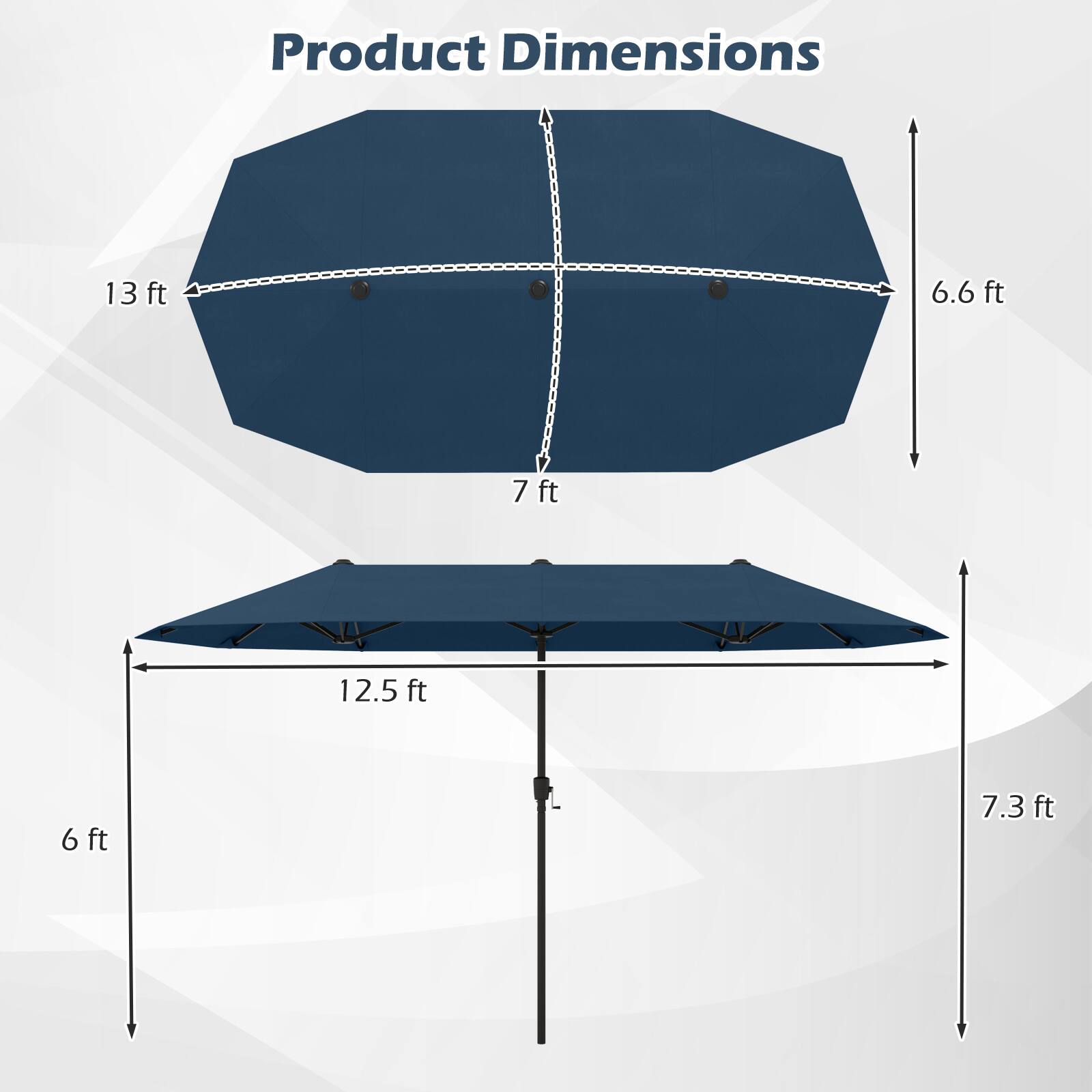 Product Dimensions 13ft 6.6 ft 7ft 7 12.5ft ft 6ft 7.3ft ft