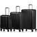 Front. Champs - Iconic II Collection 3 Piece Luggage Set - Black.