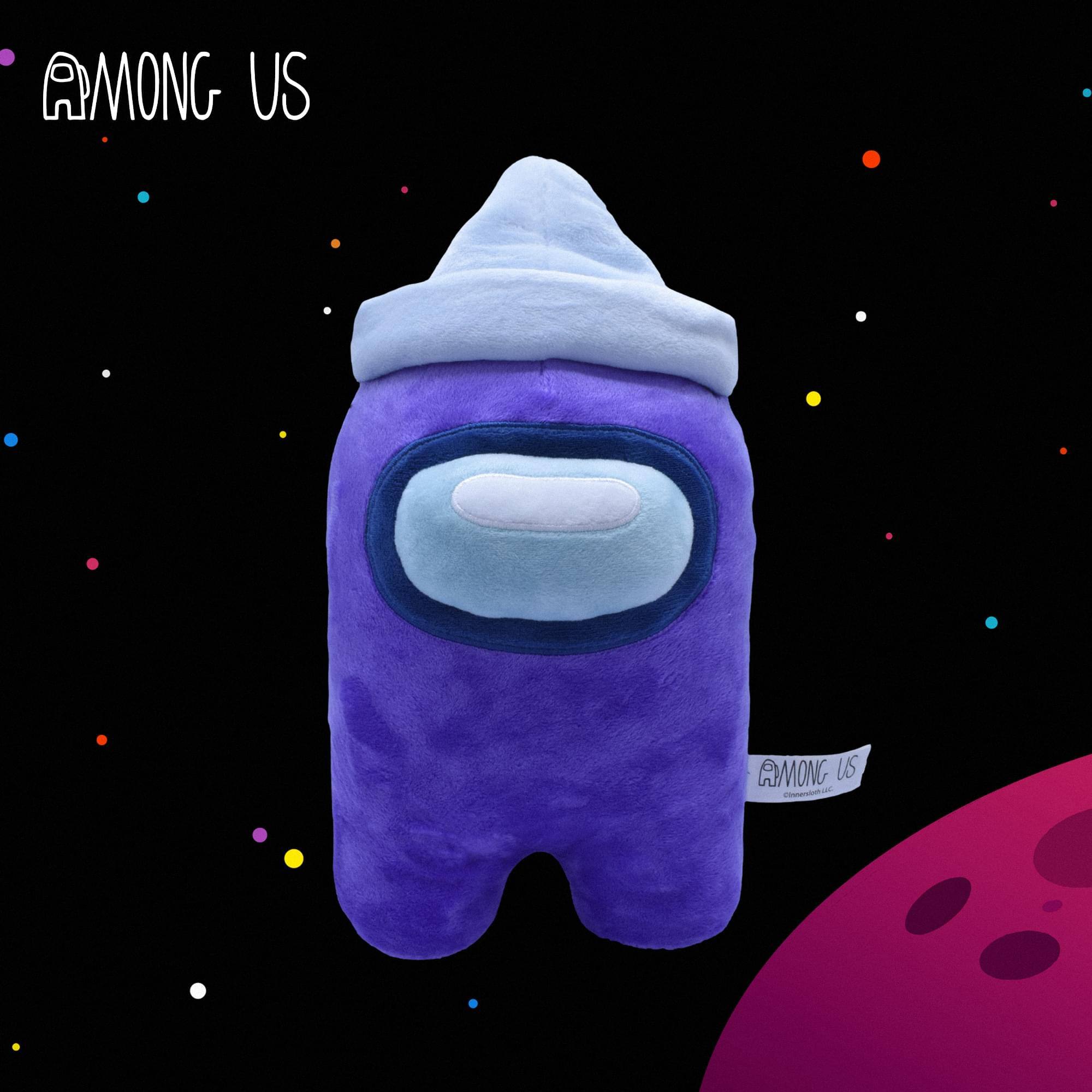Just Toys LLC Among Us 7 Inch Plush | Crewmate w/ Paper Hat Purple