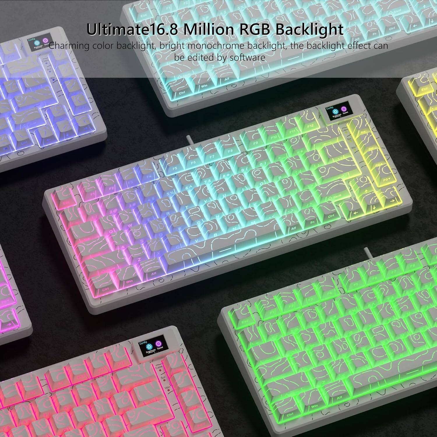 Ultimate 16.8 Million RGB Backlight  
Charming color backlight, bright monochrome backlight, the backlight effect can be edited by software