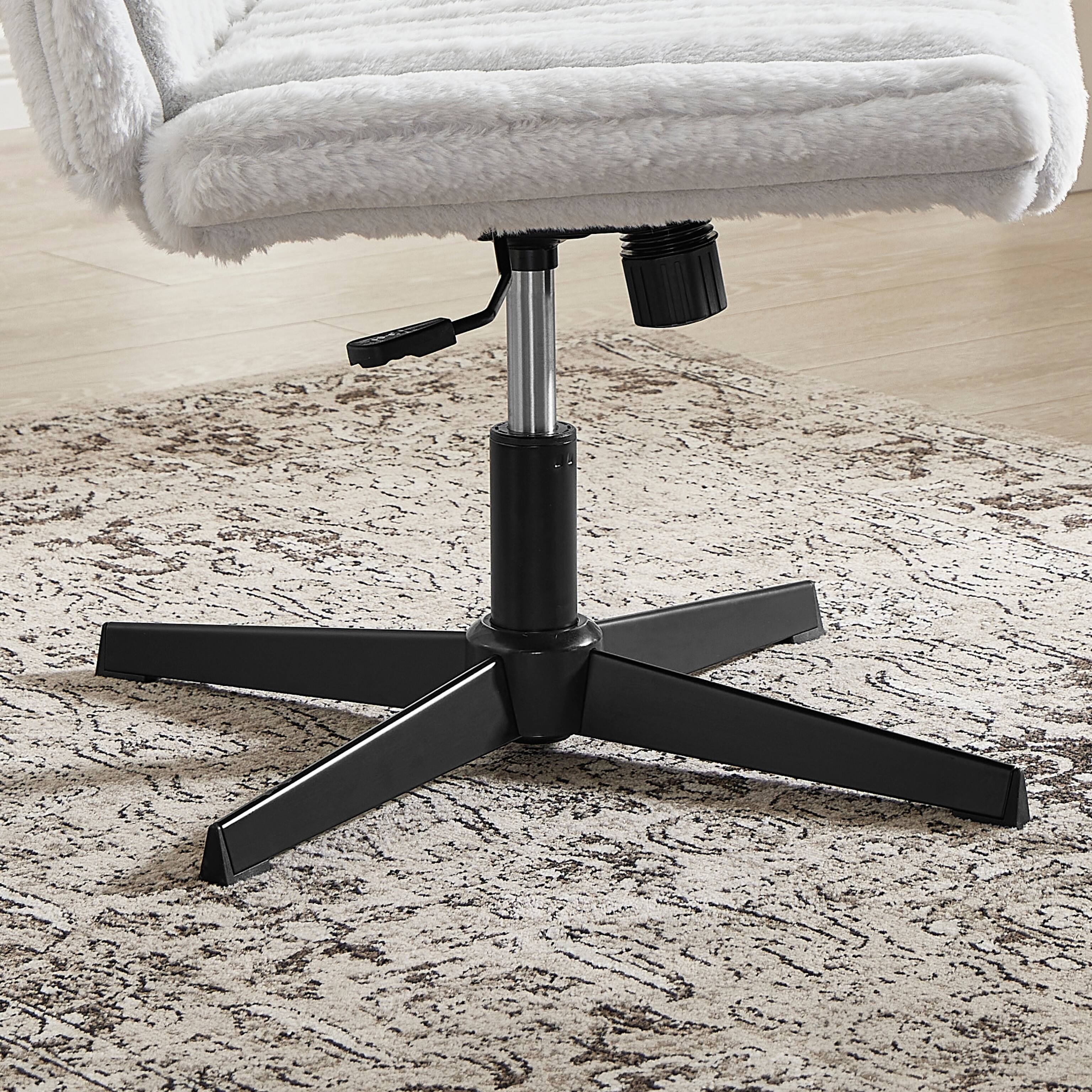 Alt View 4. Forest'nSky - Adjustable Cross-Legged Chair - Wide Seat Swivel Desk & Vanity Chair, Grey - Grey.