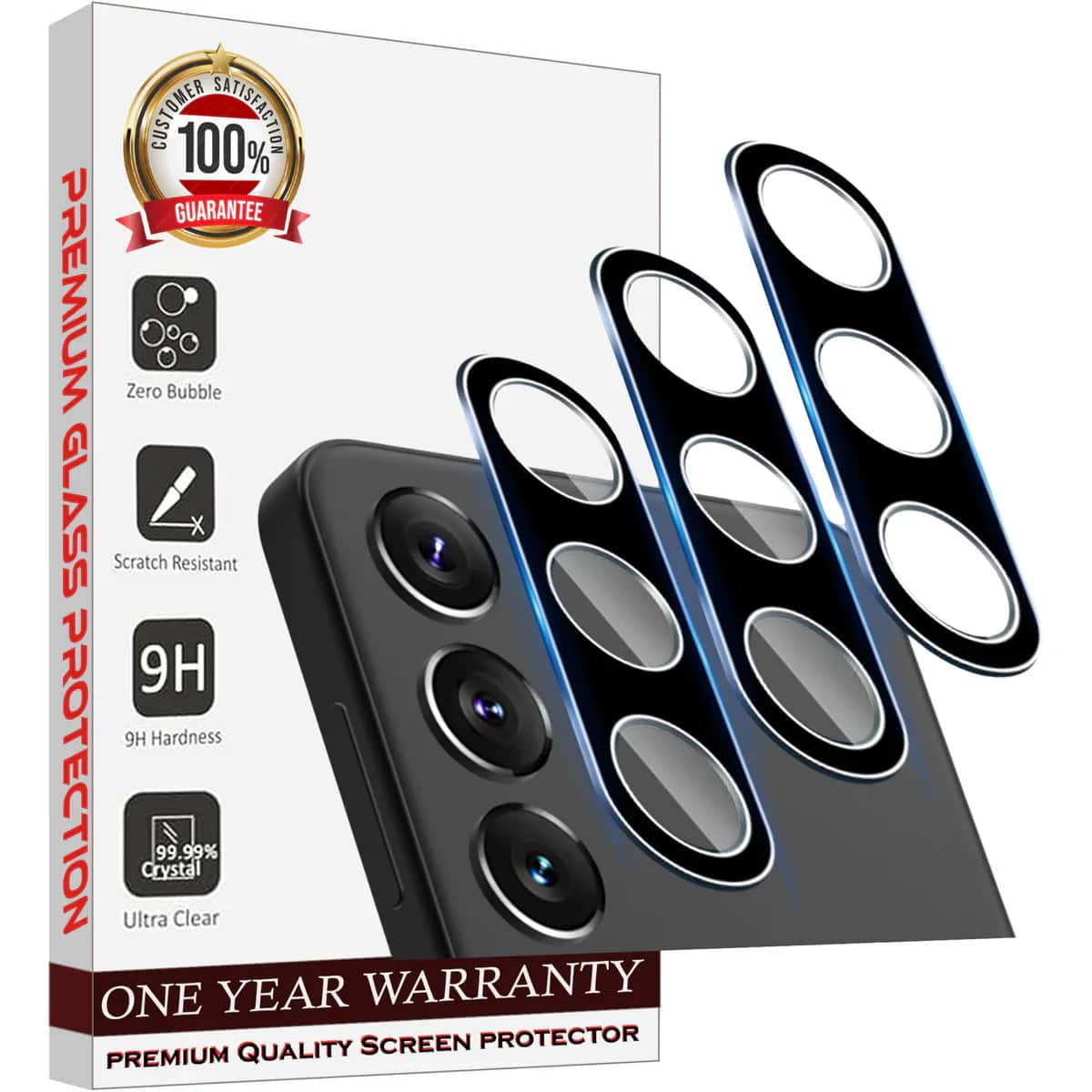 Entronix - Camera Lens Protector for Samsung Galaxy S25 Plus - 3-Pack - Clear