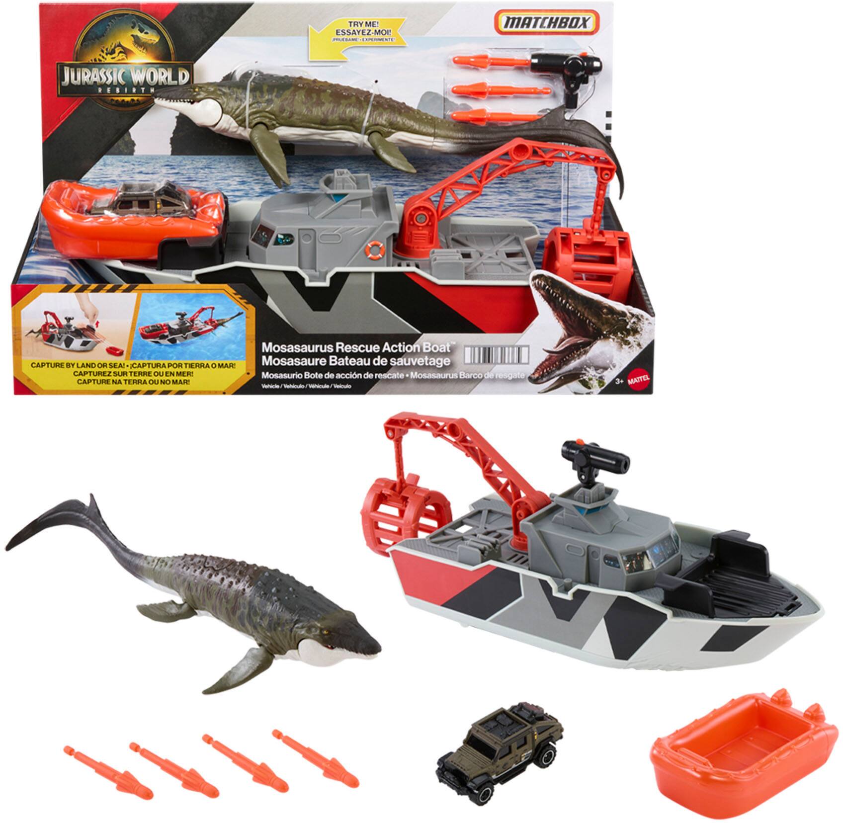 Jurassic World - Matchbox Mosasaurus Rescue Action Boat