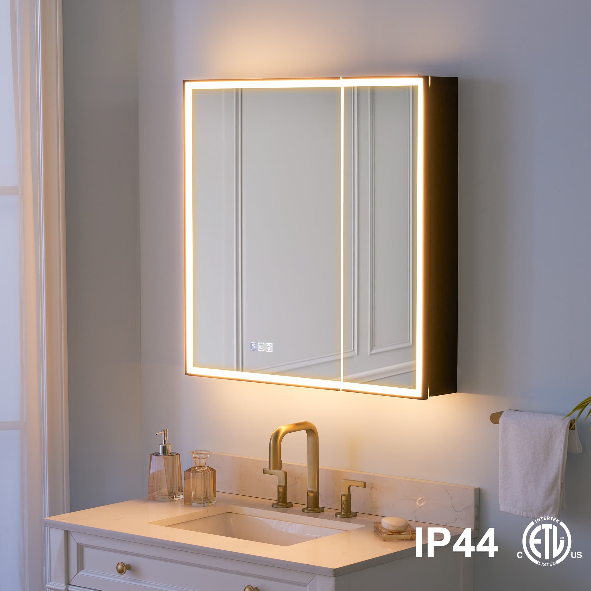 WELLFOR - 30 in. W x 30 in. H Aluminum Recessed/Surface Mount LED Medicine Cabinet with Mirror, Outlet, TYPE-C Charger - Black price history on PriceWatchPro