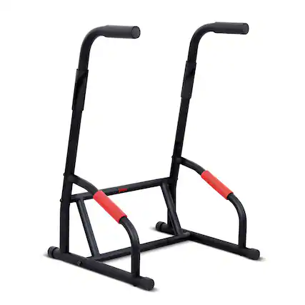 Front. Sunny Health & Fitness - Multifunction Dip Station - Black.