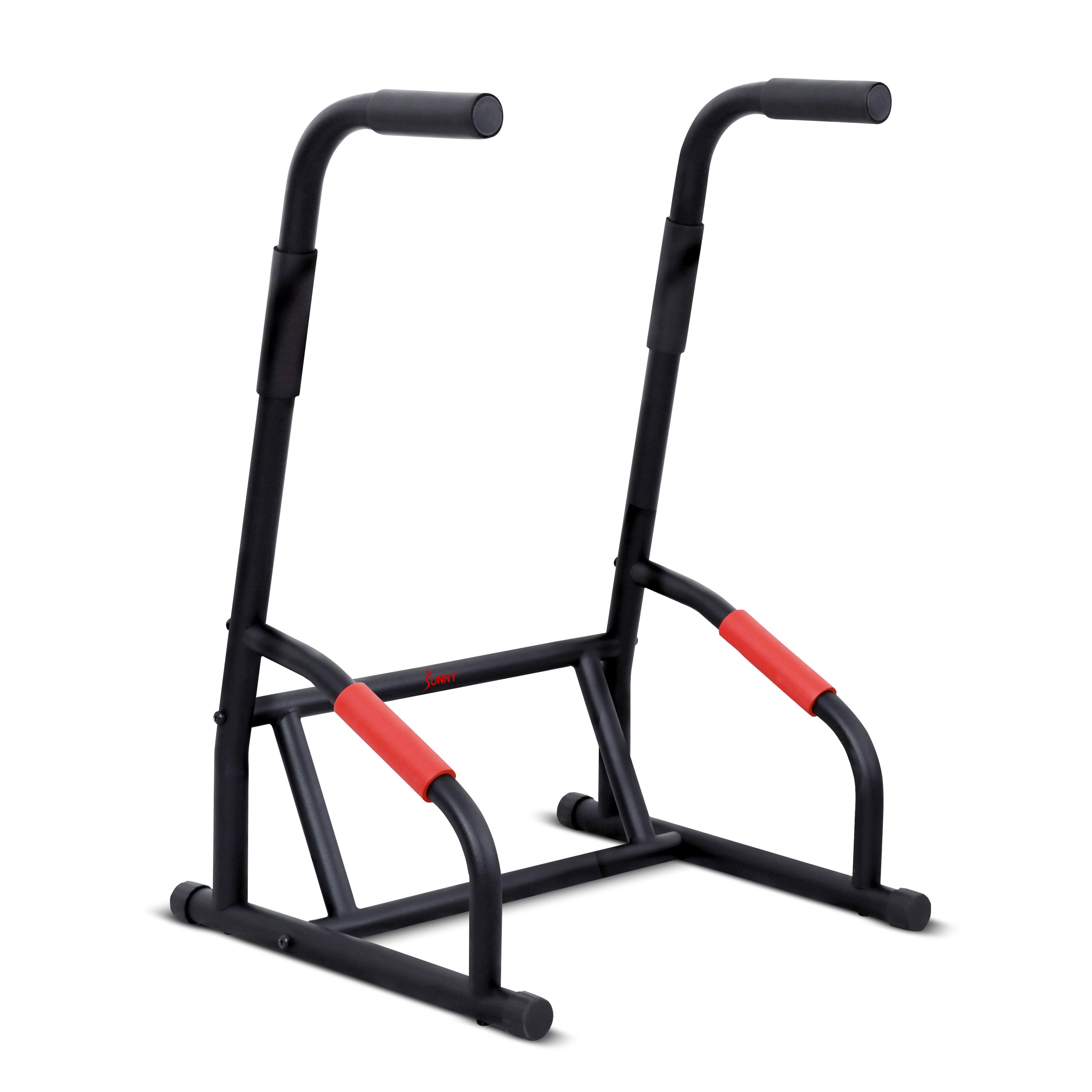 Front. Sunny Health & Fitness - Multifunction Dip Station - Black.