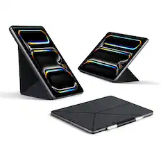 Front. Pitaka - iPad Air 11" M4/M3/M2 & ipad Pro 11" 1st–4th Gen Magnetic Case, Portrait/Landscape Stand with 4 Angles - Black.