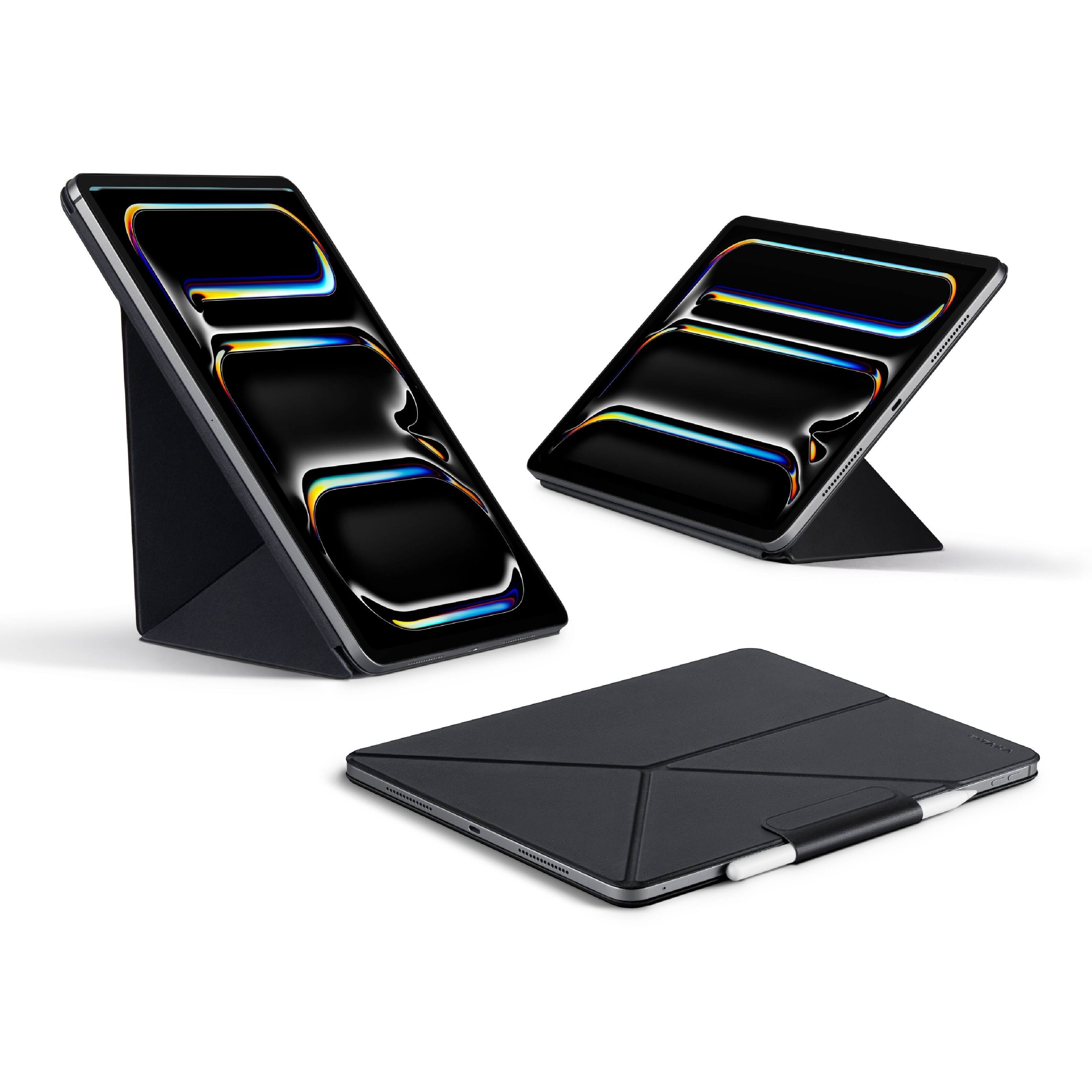 Front. Pitaka - iPad Air 11" M4/M3/M2 & ipad Pro 11" 1st–4th Gen Magnetic Case, Portrait/Landscape Stand with 4 Angles - Black.