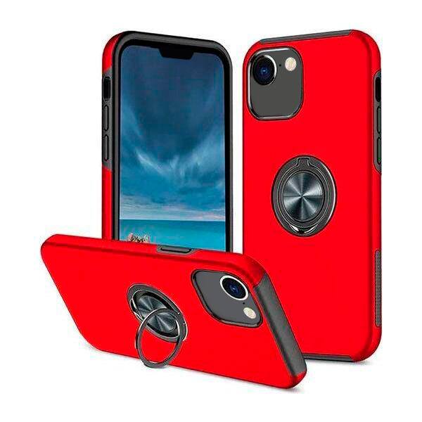 Entronix - iPhone 16E Case with 360º Circular Ring Gripstand - Red