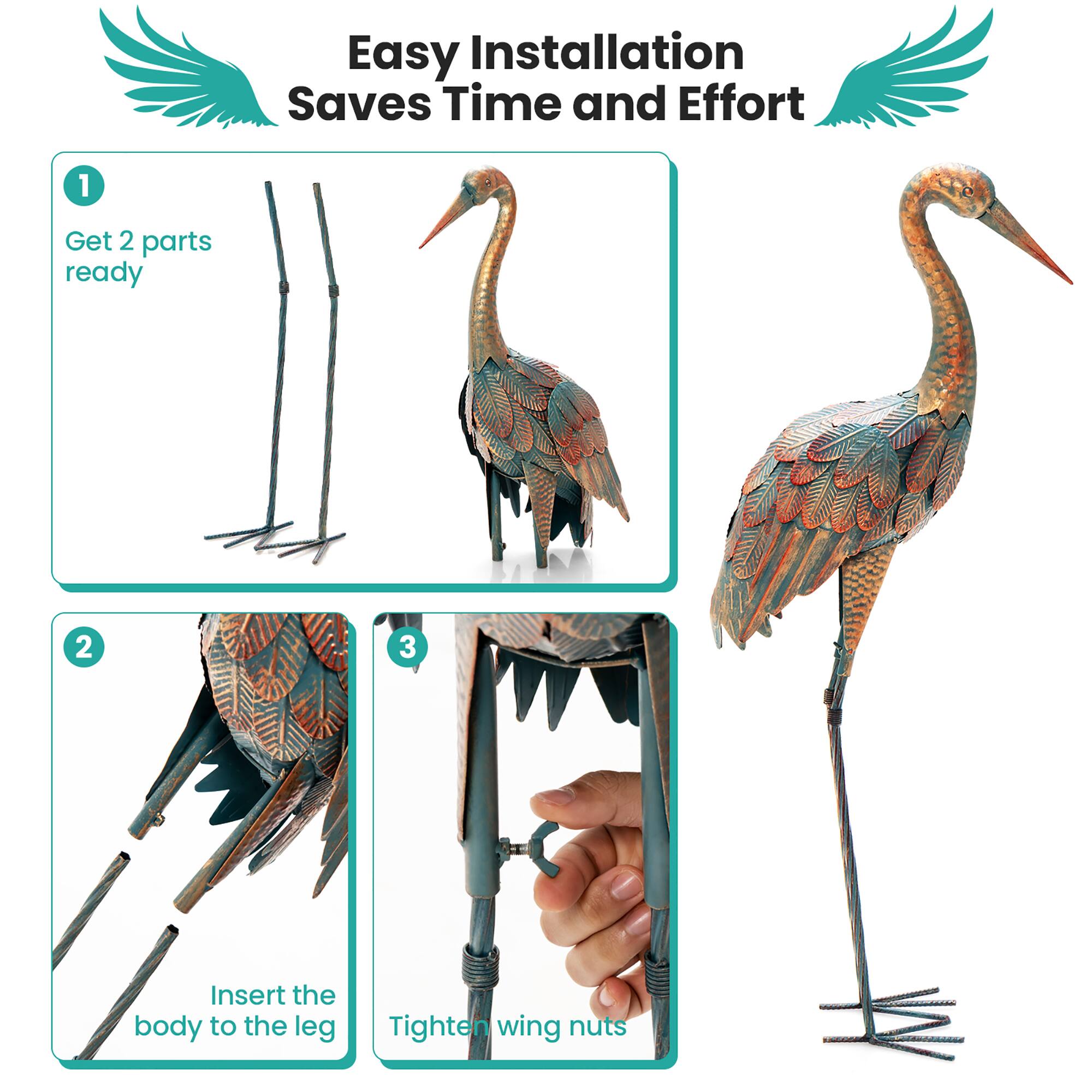 Easy Installation Saves Time and Effort

1. Get 2 parts ready
2. Insert the body to the leg
3. Tighten wing nuts