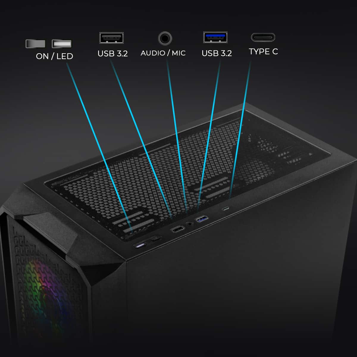 YEYIAN Gaming PC. Intel Core i5 14400F, NVIDIA RTX 5060 8GB GDDR7
