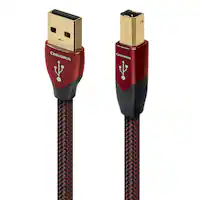 AudioQuest - Cinnamon USB-A > B 16.4' Digital High-Definition Audio Cable with USB-A to USB-B Connectors - Red on Black - Front_Zoom