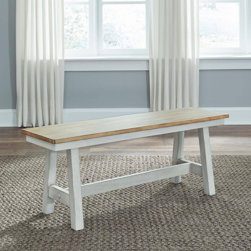 Alt View 2. Liberty Furniture Industries - Lindsey Farm Backless Bench (RTA) in Weathered White - White.