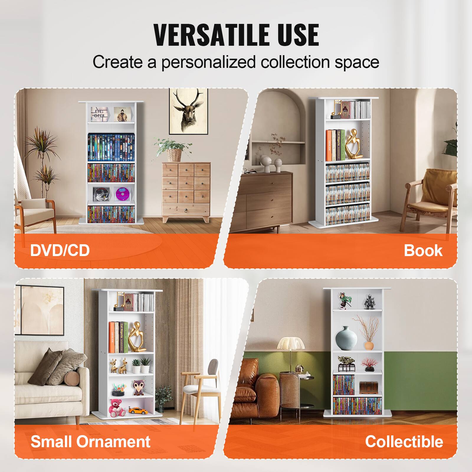 VERSATILE USE  
Create a personalized collection space  

DVD/CD  
Book  
Small Ornament  
Collectible